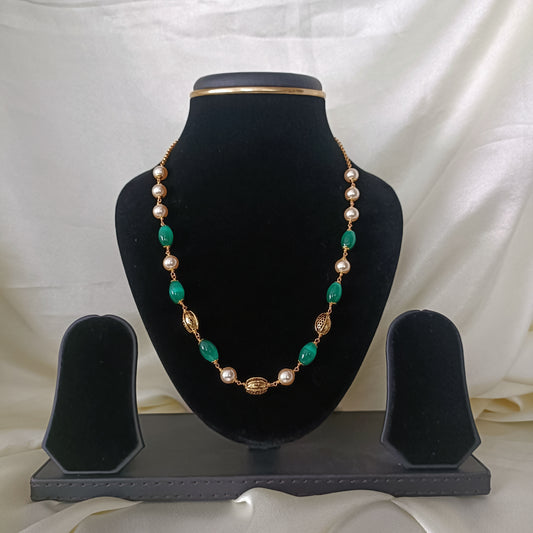 Elegant Dark Green Beads Maala