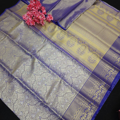 ✨️Semi Kanchi Pattu One Gram Gold Saree💫