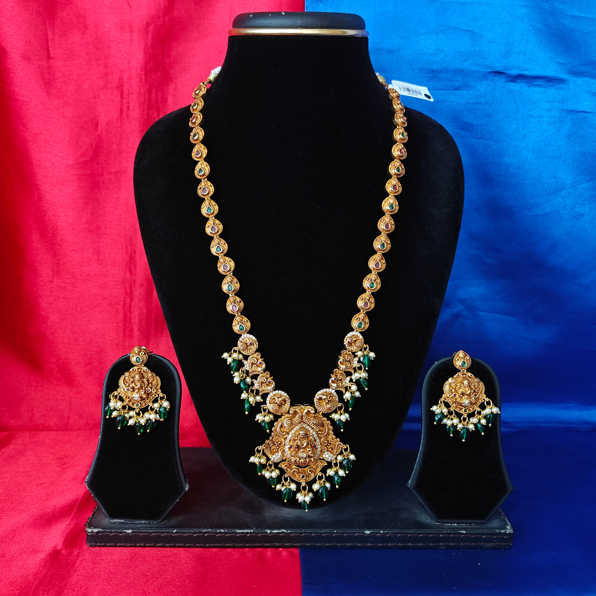 Beautiful Nakshi Long Necklace With Laxmi Idol