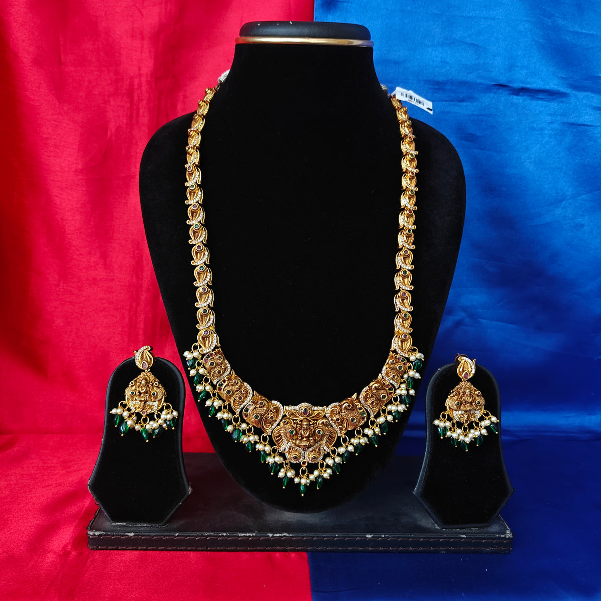 Beautiful Nakshi Long Necklace With Laxmi Idol