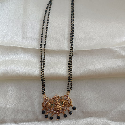 Simple Fancy Laxmi Idol Black Beads