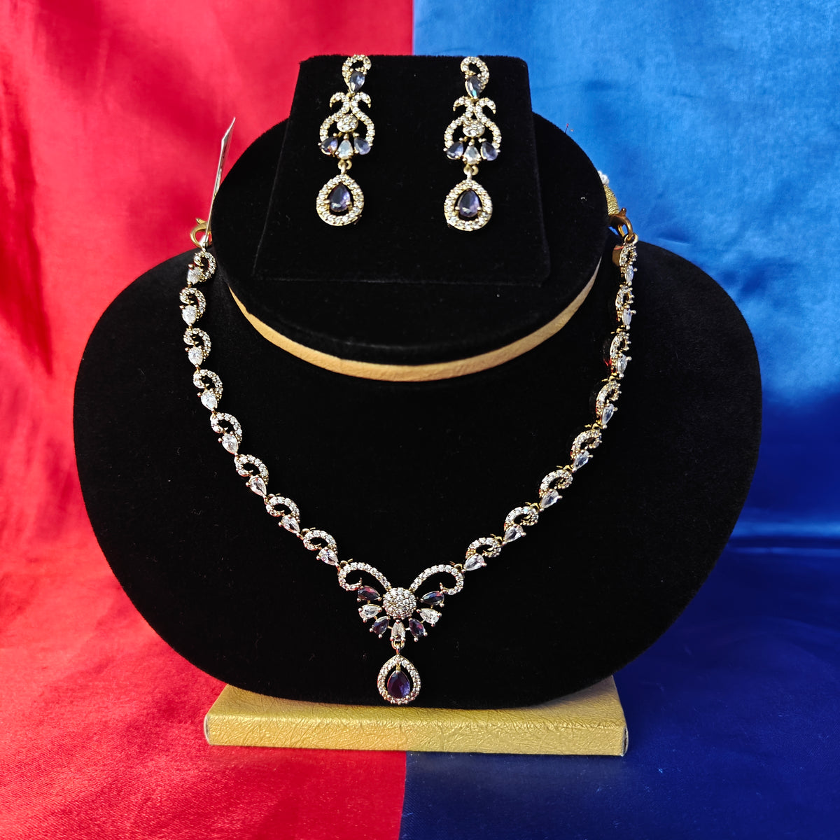 Beautiful Mini Haaram In Purple Stone