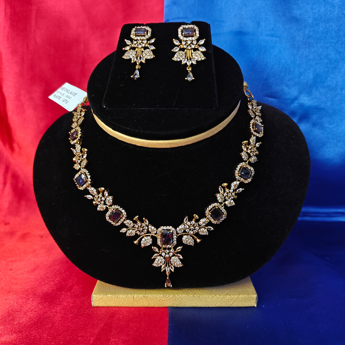 Beautiful Mini Haaram In Purple Stone