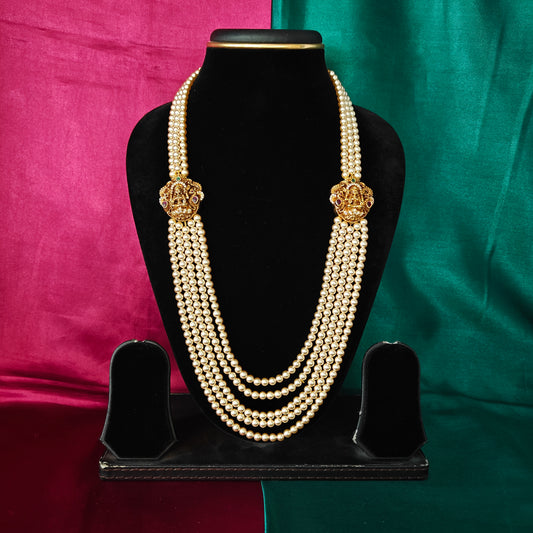 Beautiful Pearls Layered Necklace With Laxmi Idol - Ambica Wedding Mall