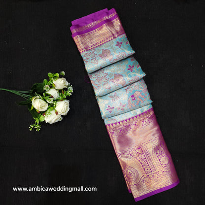 Semi Kanchi Pattu Tissue Saree