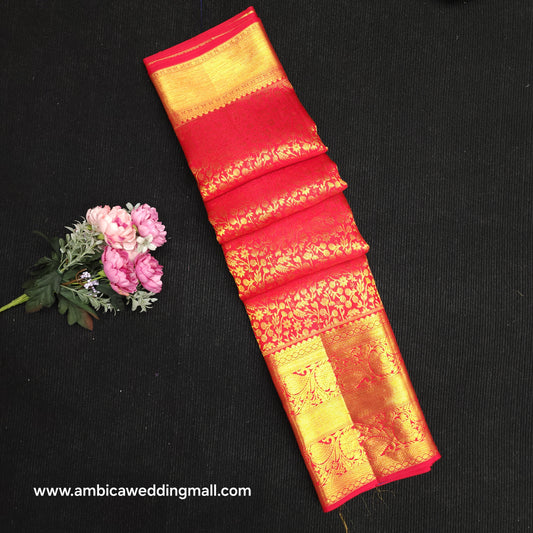 Special Red Muhurtham Kanchi Pattu Bridal Handloom Saree