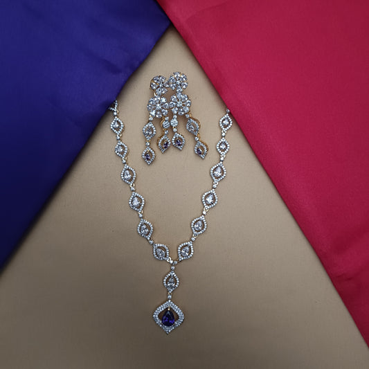 Elegant GJ Short Necklace In Lavender Stone