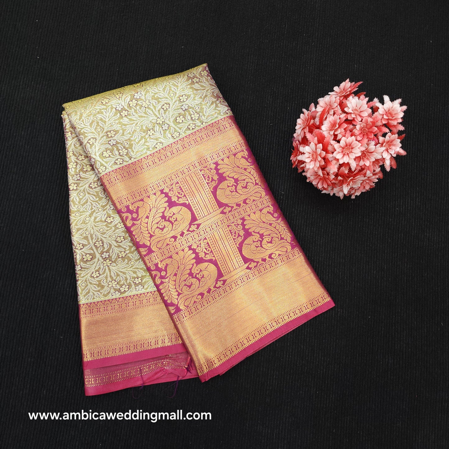 ✨️Semi Kanchi Pattu One Gram Gold Saree💫