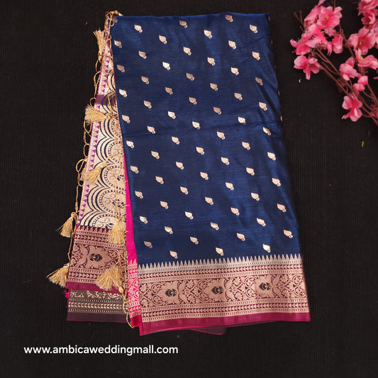 Semi Katan Banarasi Butta Saree - K1250