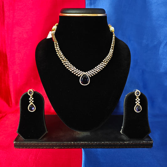 Beautiful Mini Haaram In Purple Stone