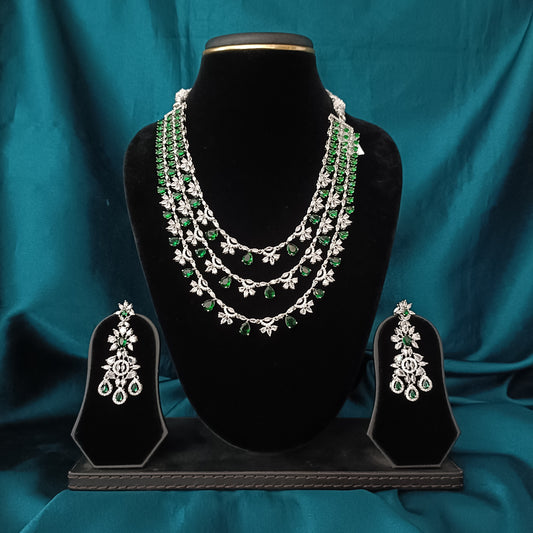 Stylish Zircon long Necklace - Ambica Wedding Mall
