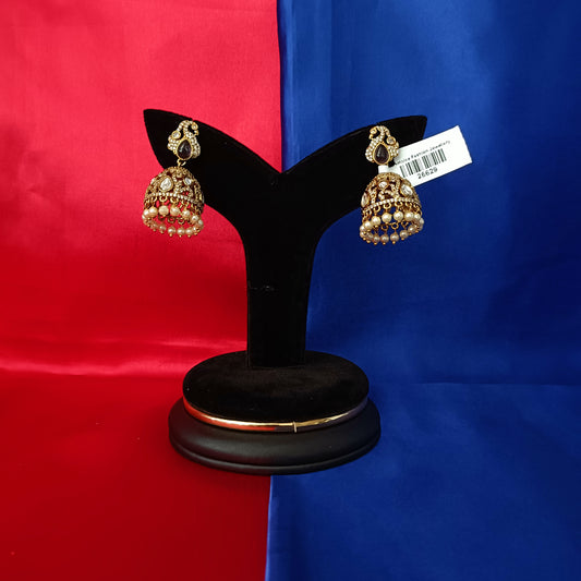 Beautiful Victorian Jhumki In Purple Stone