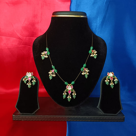 Beautiful Invisible Chain In Kundan Stone