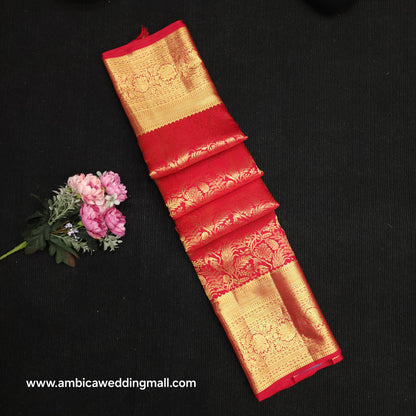 Special Red Muhurtham Kanchi Pattu Bridal Handloom Saree