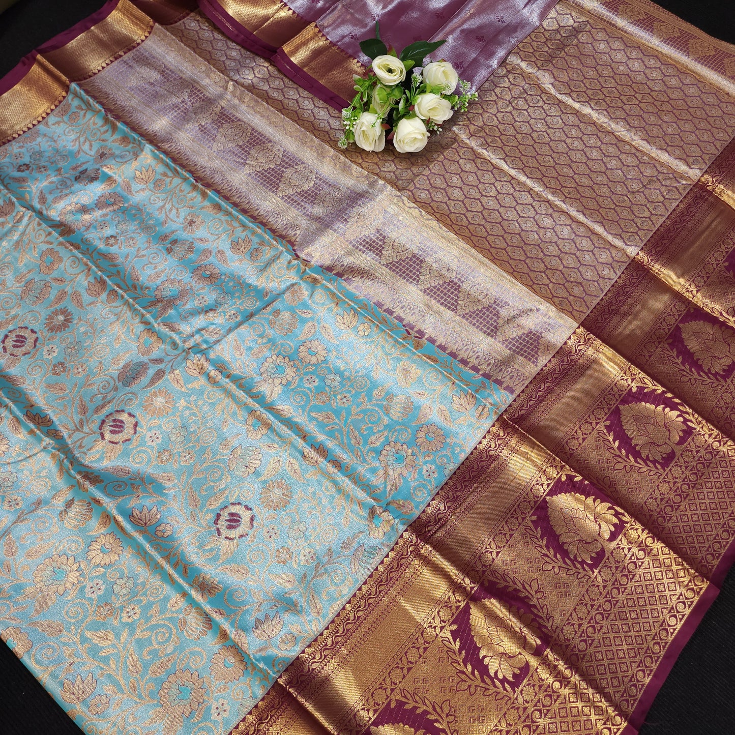 Semi Kanchi Pattu Tissue Saree