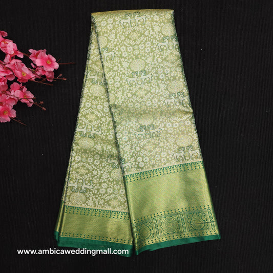✨️Semi Kanchi Pattu One Gram Gold Saree💫