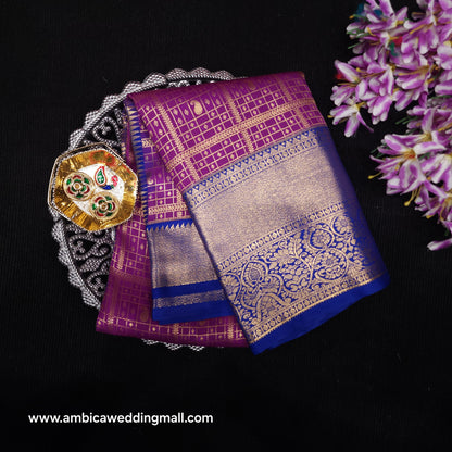 Vintage Checks Kanchi Pattu Trending Saree