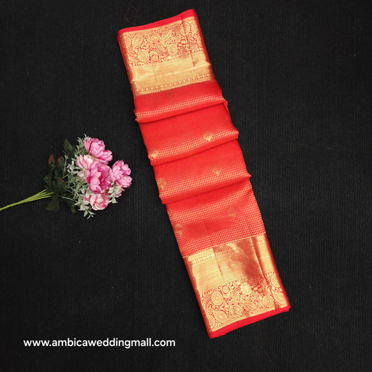 Special Red Muhurtham Kanchi Pattu Bridal Handloom Saree