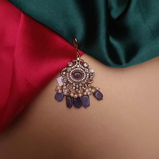 Beautiful Victorian Tika In Purple Beads
