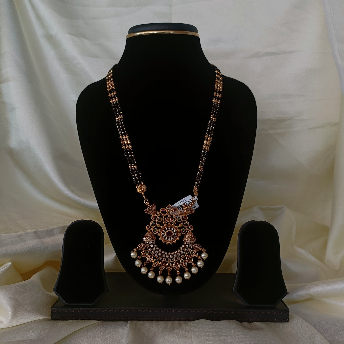 Elegant Chandbali Black Beads