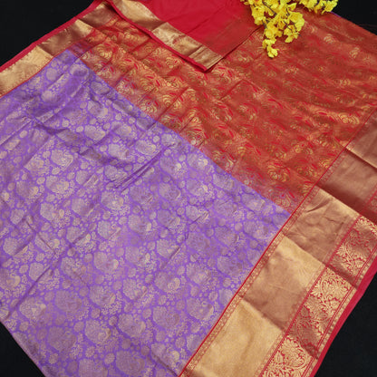 Special Lavender Semi Kanchi Pattu Saree