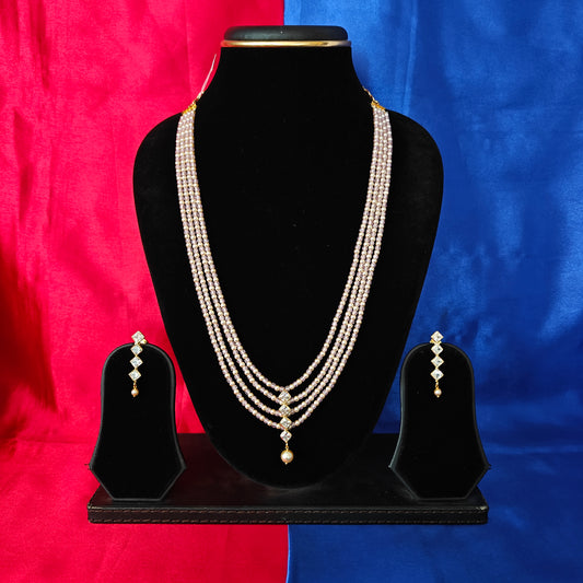 Beautiful Baby Pink Coloured Honex Mala In White Stone With Pearls