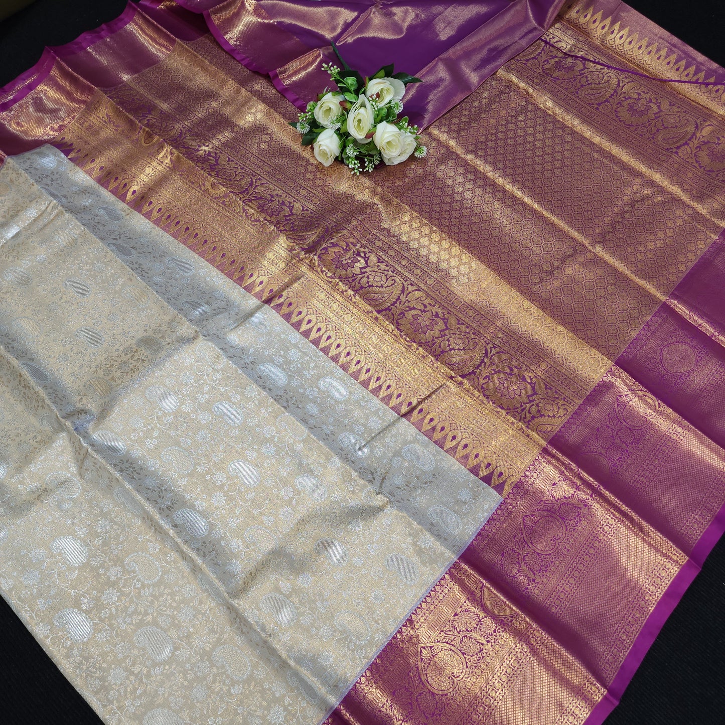 Semi Kanchi Pattu Tissue Saree