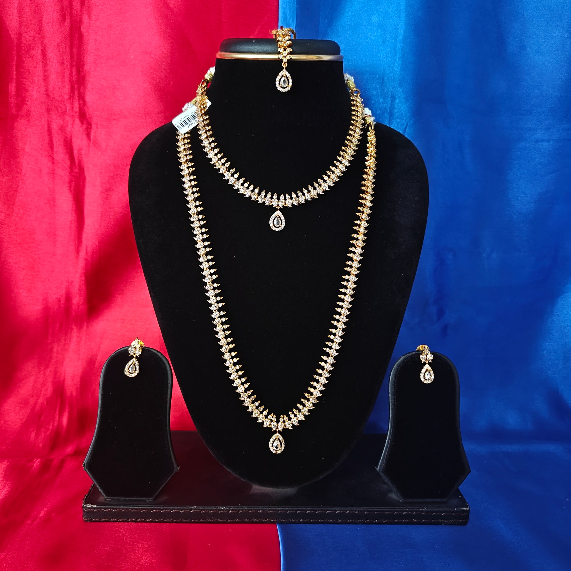 Beautiful CZ Combo Set In White Stone - Ambica Wedding Mall