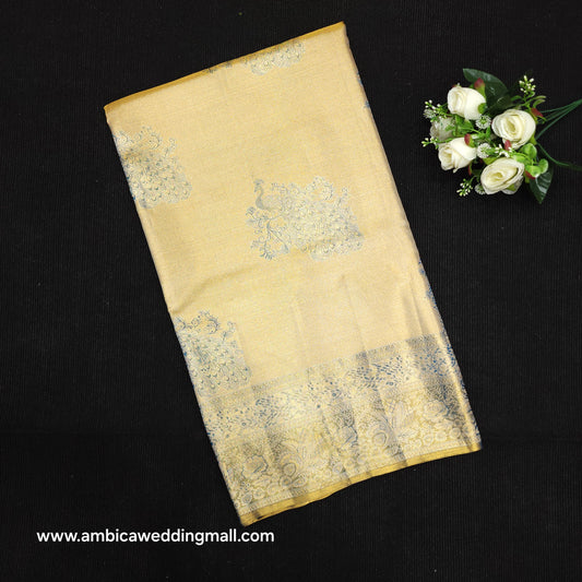 Pure 2G Jariwarp Brocade Handloom Tissue Sarees