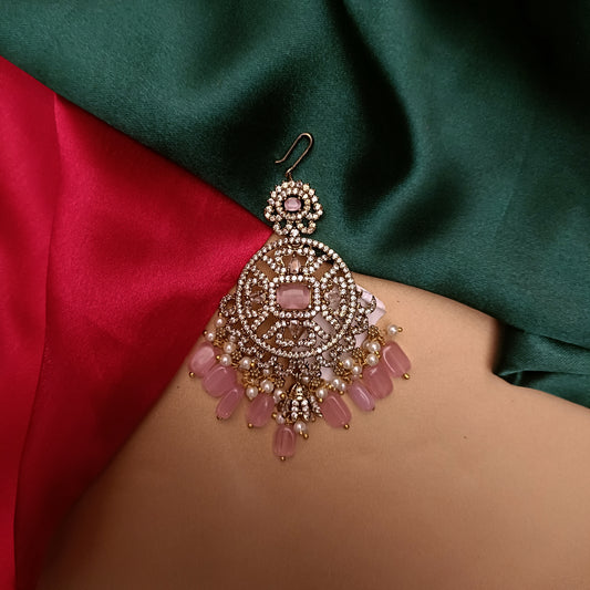 Beautiful Victorian Tika In Baby Pink Beads