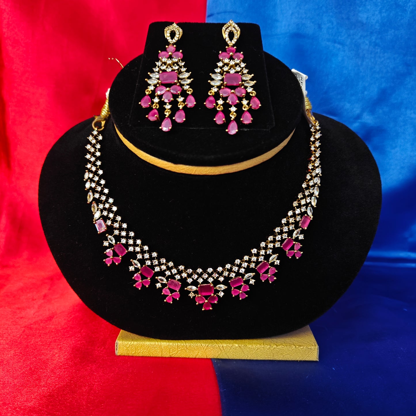 Beautiful Mini Haaram In Ruby Stone