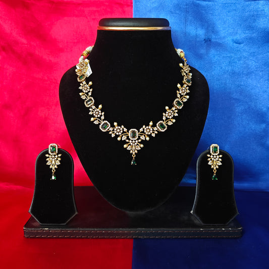 Beautiful Mini Haaram In Green Stone