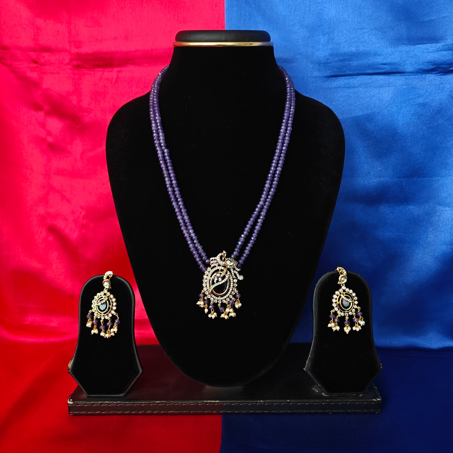 Beautiful Honex Necklace In Purple Colour