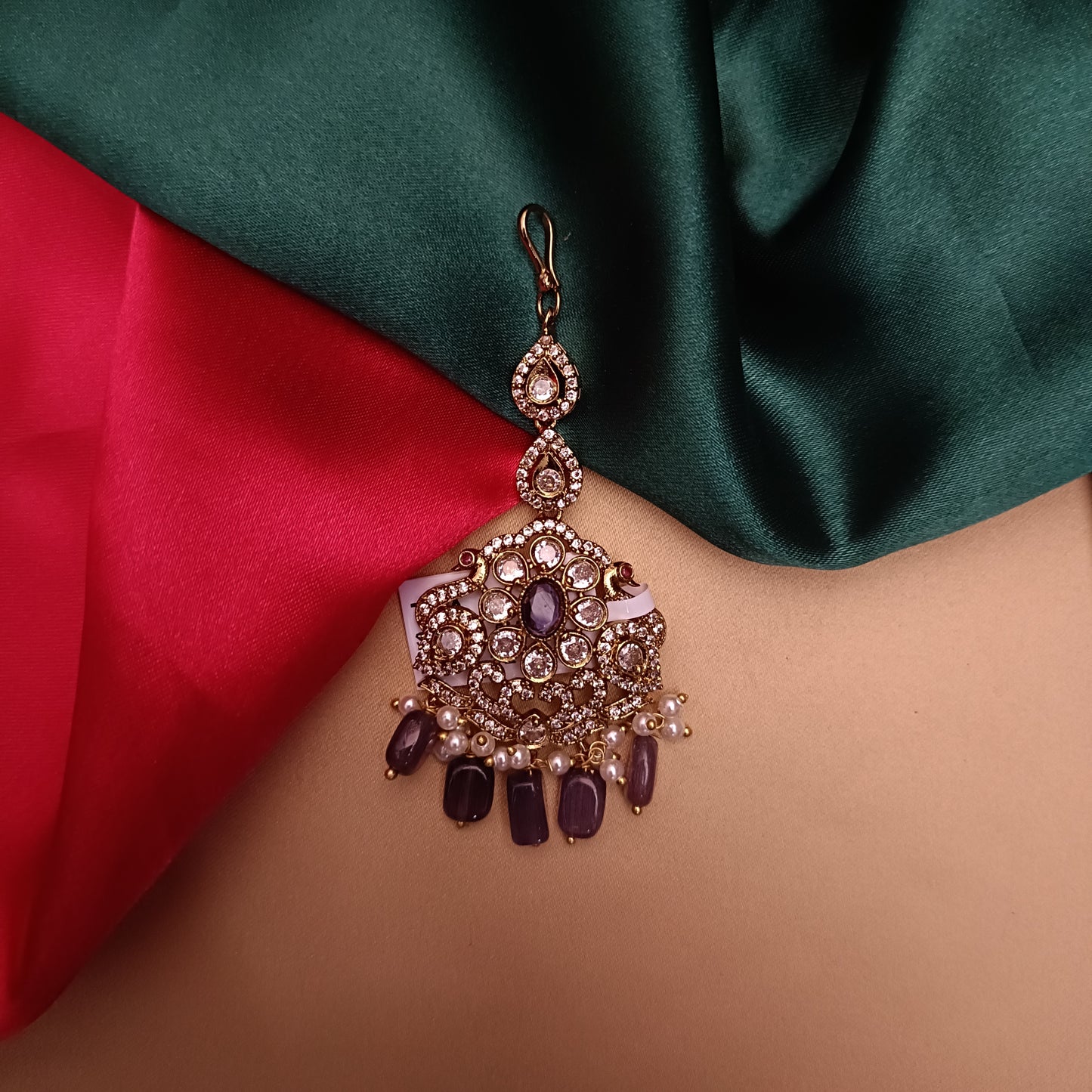 Beautiful Victorian Tika In Purple Beads