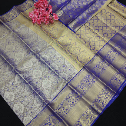 ✨️Semi Kanchi Pattu One Gram Gold Saree💫