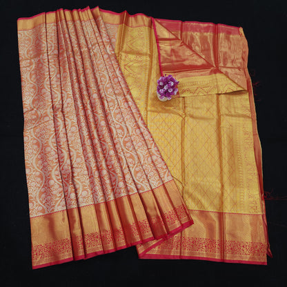 ✨️Semi Kanchi Pattu One Gram Gold Saree💫
