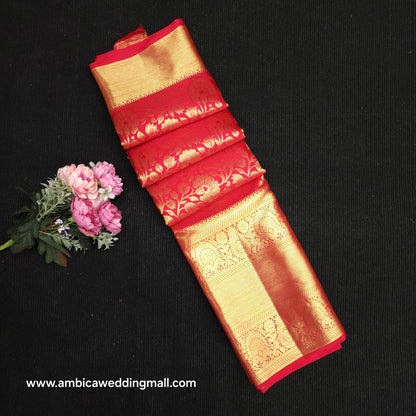 Special Red Muhurtham Kanchi Pattu Bridal Handloom Saree