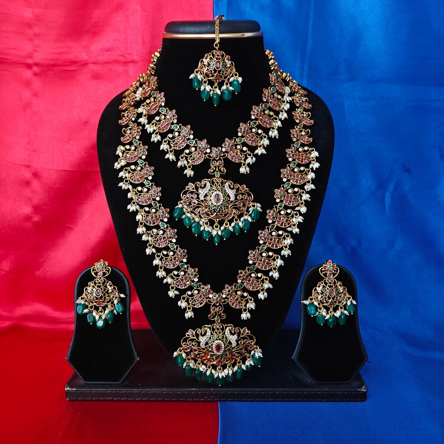 Beautiful Jadau Kundan Combo Set