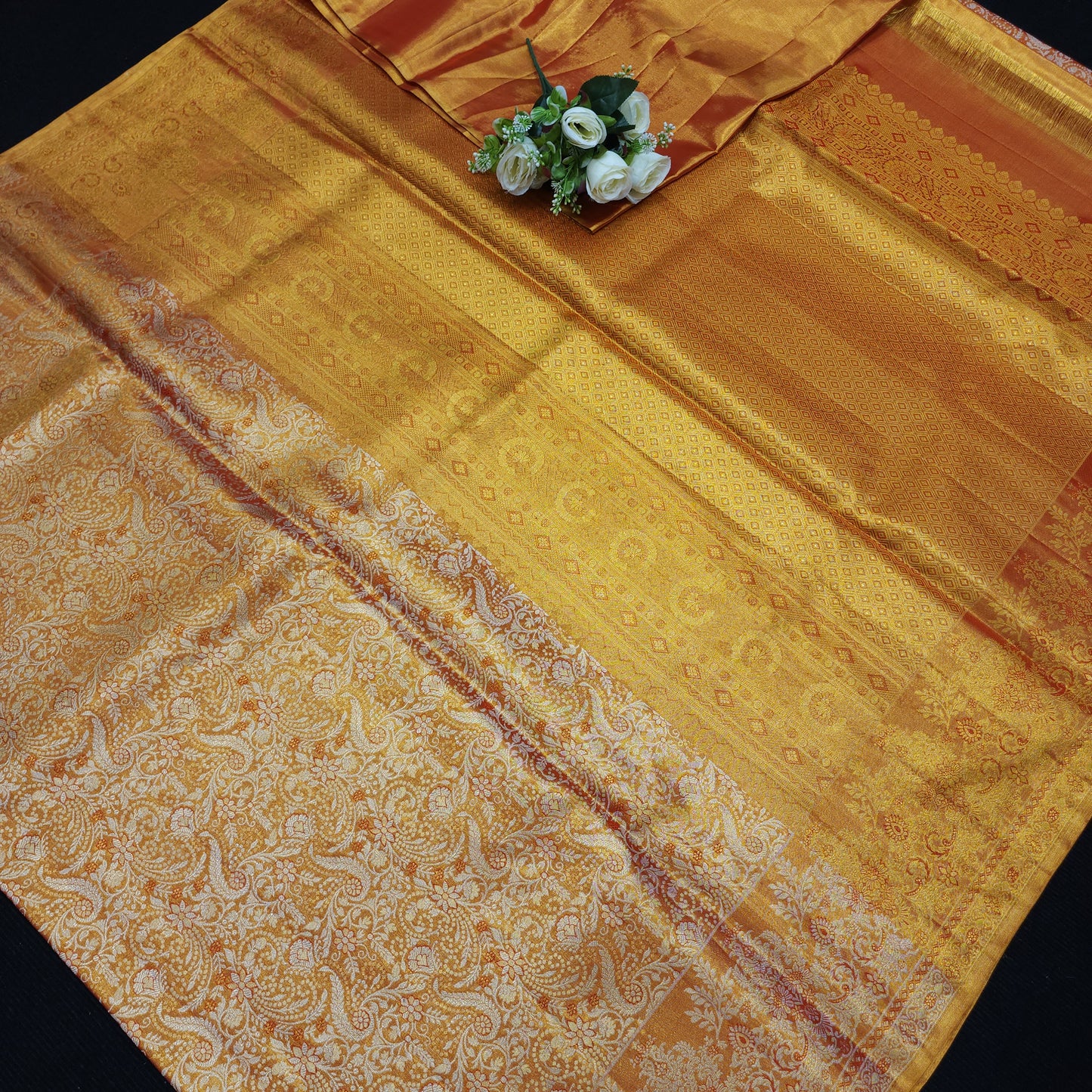 Pure 2G Jariwarp Brocade Handloom Tissue Sarees