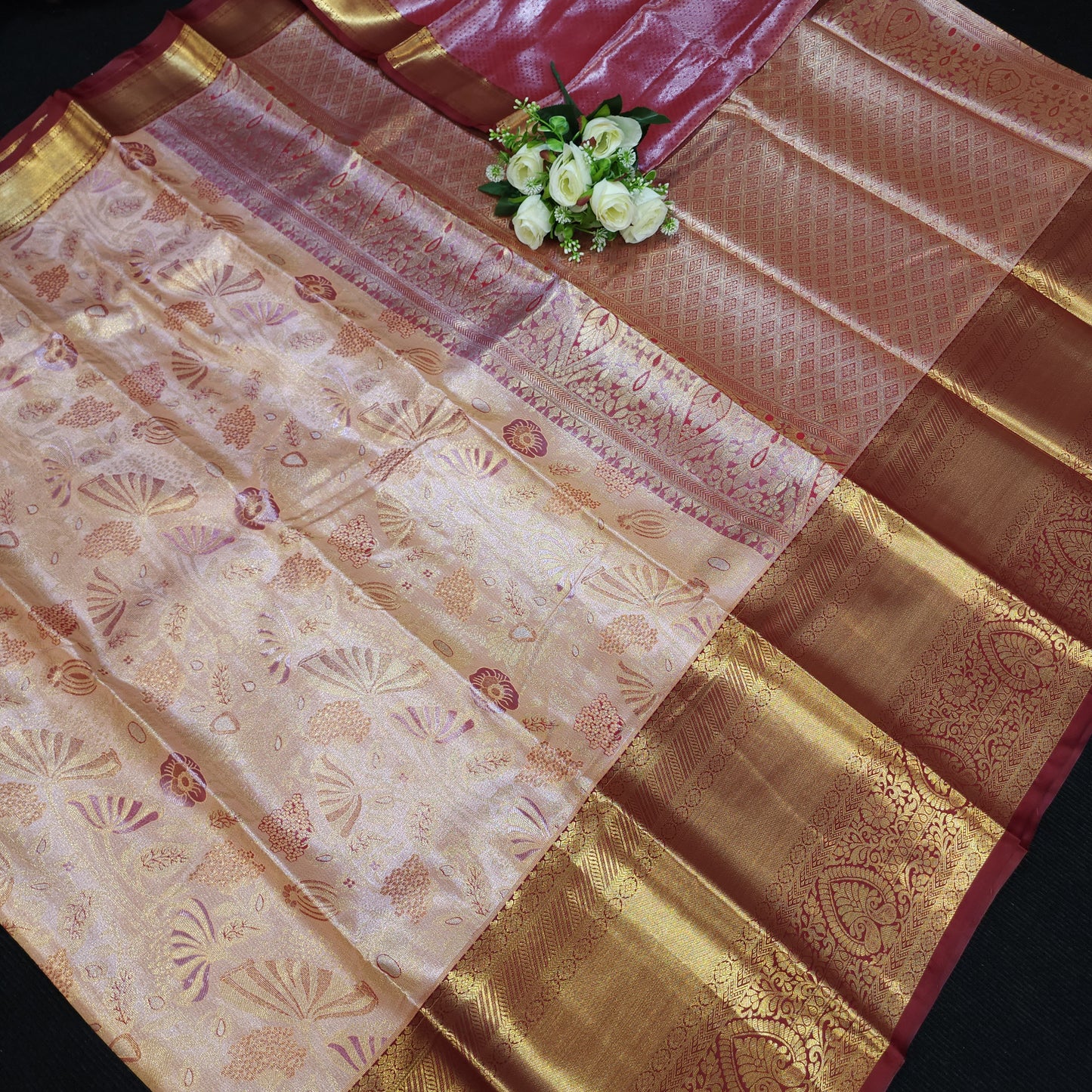Semi Kanchi Pattu Tissue Saree