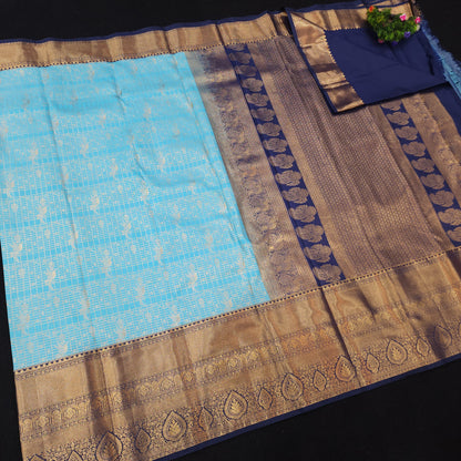 Resham Mix Kanchi Pattu Checks Sarees