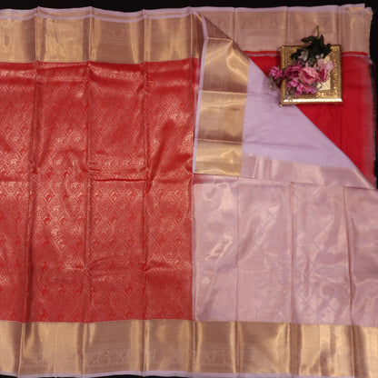 Resham Kanchi Pattu Contrast Border Saree