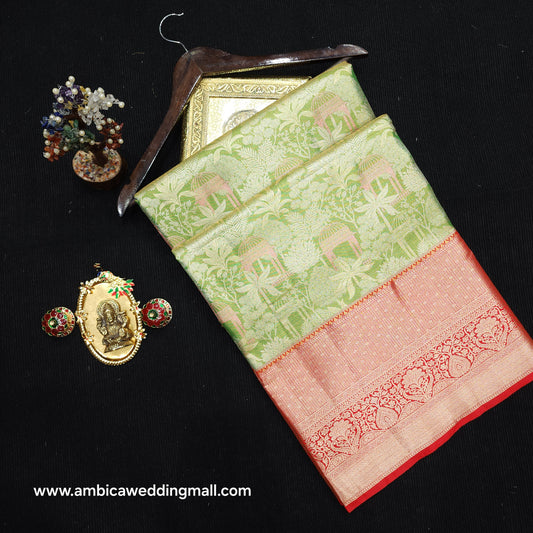 Semi kanchi pattu tissue 2 Gram Gold Sarees🛍️