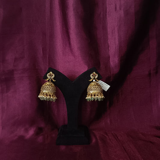 Beautiful Nakshi Jhumkas With Monalisa Beads