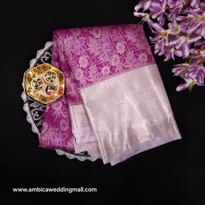 Resham Kanchi Pattu Contrast Border Saree