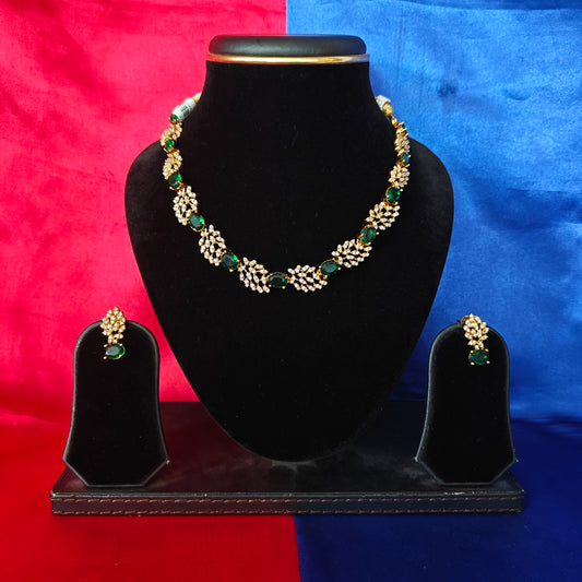 Beautiful Mini Haaram In Green Stone