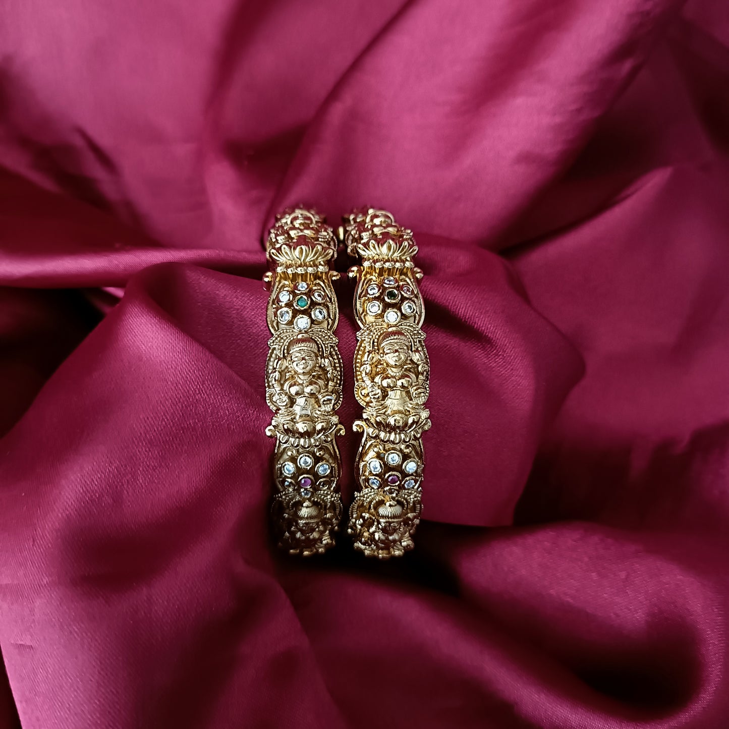 Trendy Nakshi Bangles With Laxmi Idol