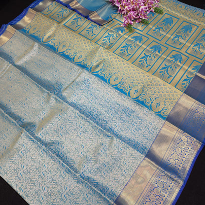 ✨️Semi Kanchi Pattu One Gram Gold Saree💫