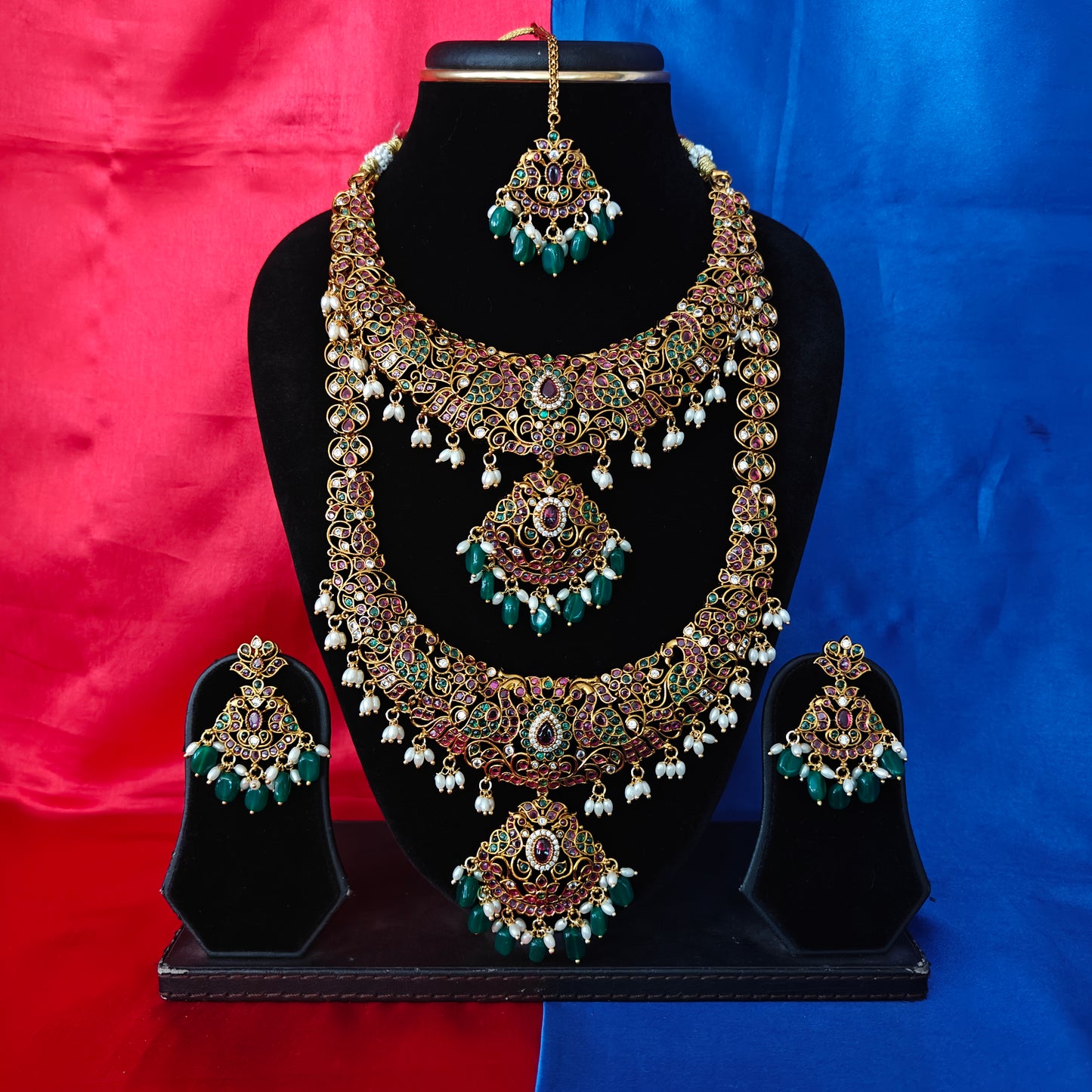 Beautiful Jadau Kundan Combo Set