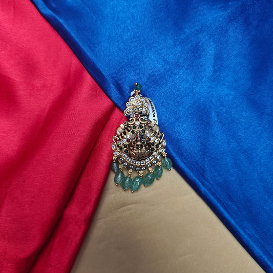 Beautiful Nakshi Pendant In Pista Green Beads